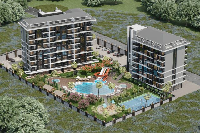 Apartments with sea view in Payallar district, Alanya-3982