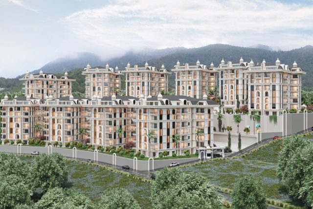 Luxury flats with sea and forest view in Ciplakli area of Alanya-3988